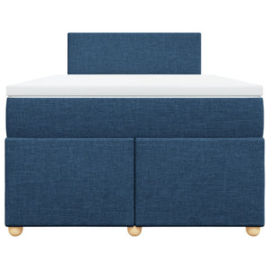 vidaXL Giroletto a Molle con Materasso Blu 120x200 cm in Tessuto