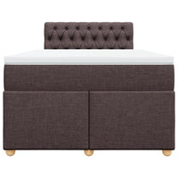 Giroletto a Molle con Materasso Marrone Scuro 120x200cm Tessuto