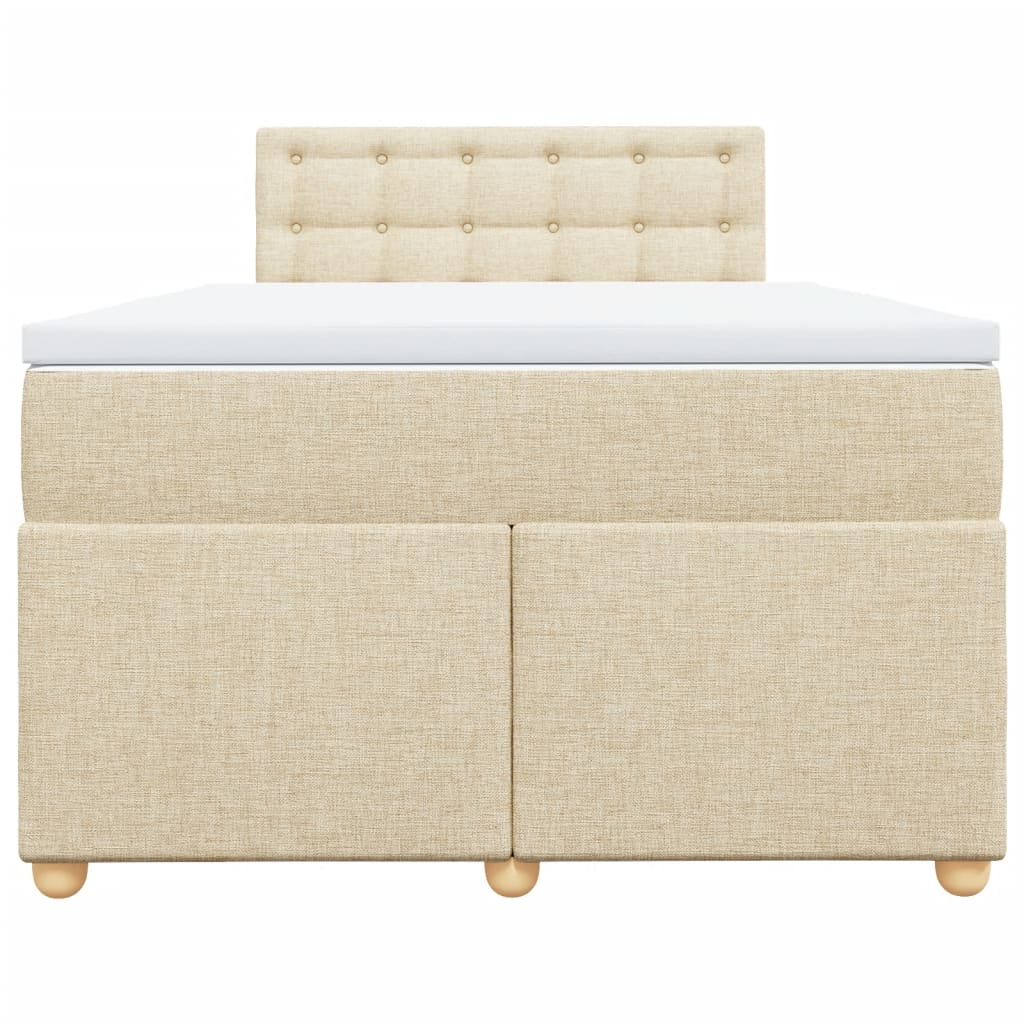 vidaXL Giroletto a Molle con Materasso Crema 120x200 cm in Tessuto