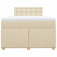 vidaXL Giroletto a Molle con Materasso Crema 120x200 cm in Tessuto