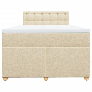 vidaXL Giroletto a Molle con Materasso Crema 120x200 cm in Tessuto