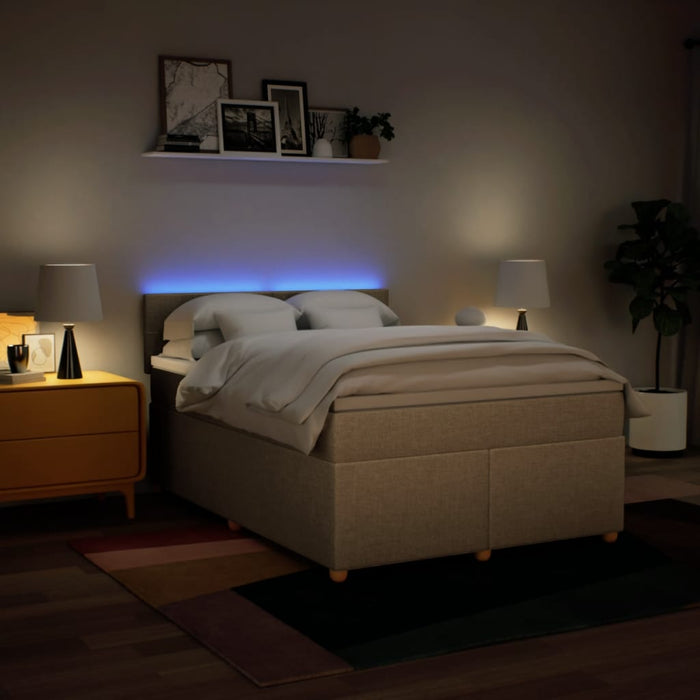 Giroletto a Molle con Materasso Crema 140x200 cm in Tessuto 3289008