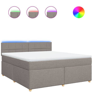 Giroletto a Molle con Materasso Tortora 180x200 cm in Tessuto