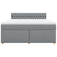 vidaXL Giroletto a Molle con Materasso Grigio Chiaro180x200 cm Tessuto