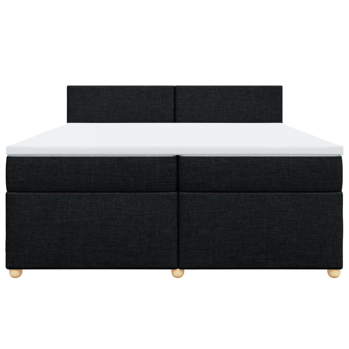 Giroletto a Molle con Materasso Nero 200x200 cm in Tessuto