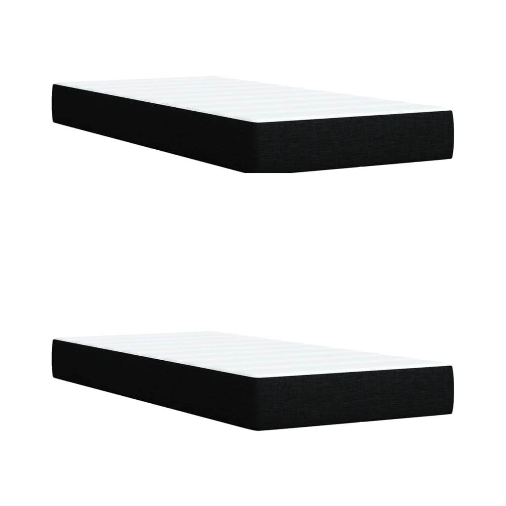 Giroletto a Molle con Materasso Nero 200x200 cm in Tessuto