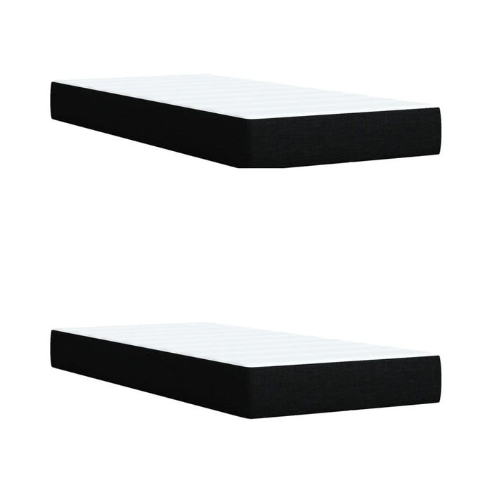 Giroletto a Molle con Materasso Nero 200x200 cm in Tessuto