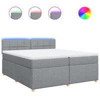 vidaXL Giroletto a Molle con Materasso Grigio Chiaro 200x200cm Tessuto