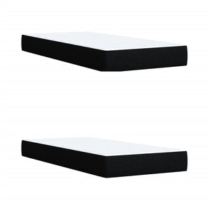 Giroletto a Molle con Materasso Nero 200x200 cm in Tessuto