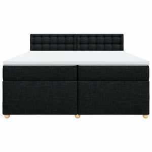 vidaXL Giroletto a Molle con Materasso Nero 200x200 cm in Tessuto