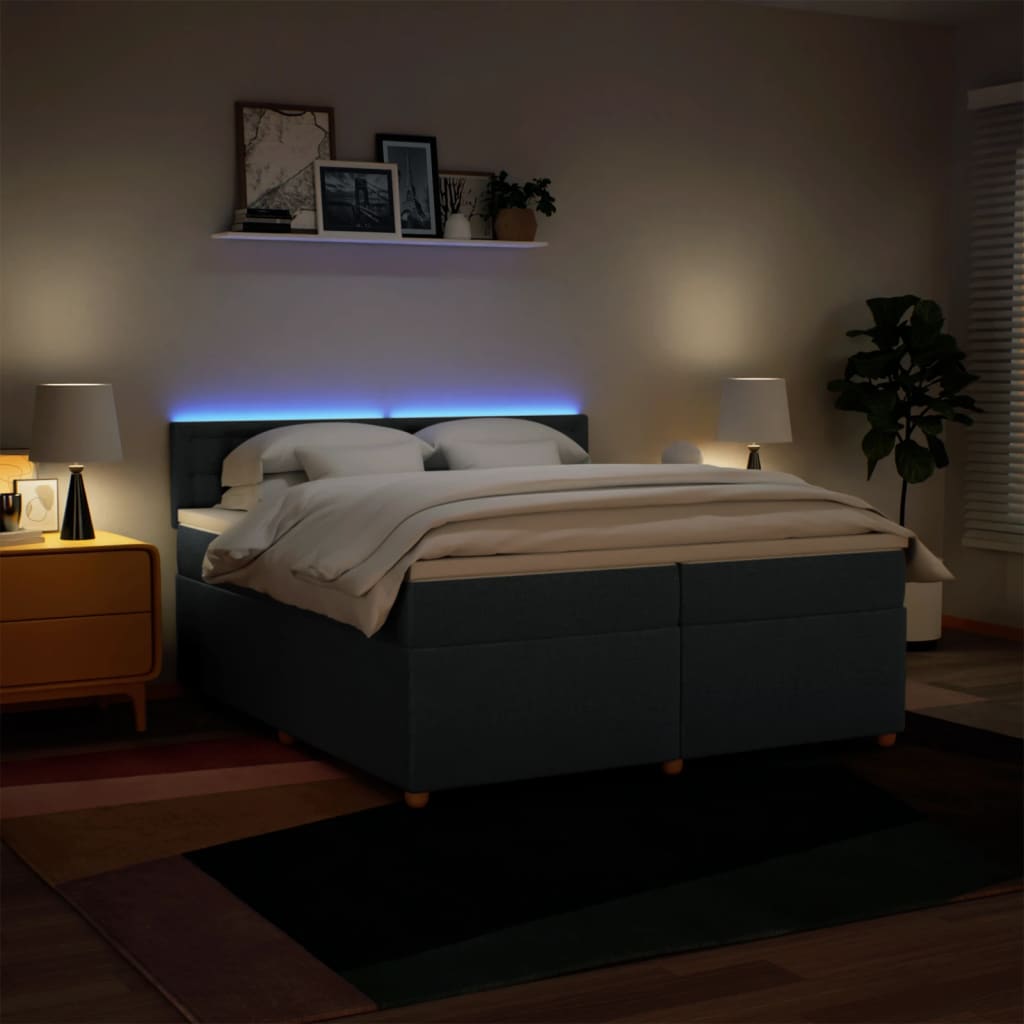 Giroletto a Molle con Materasso Blu 200x200 cm in Tessuto