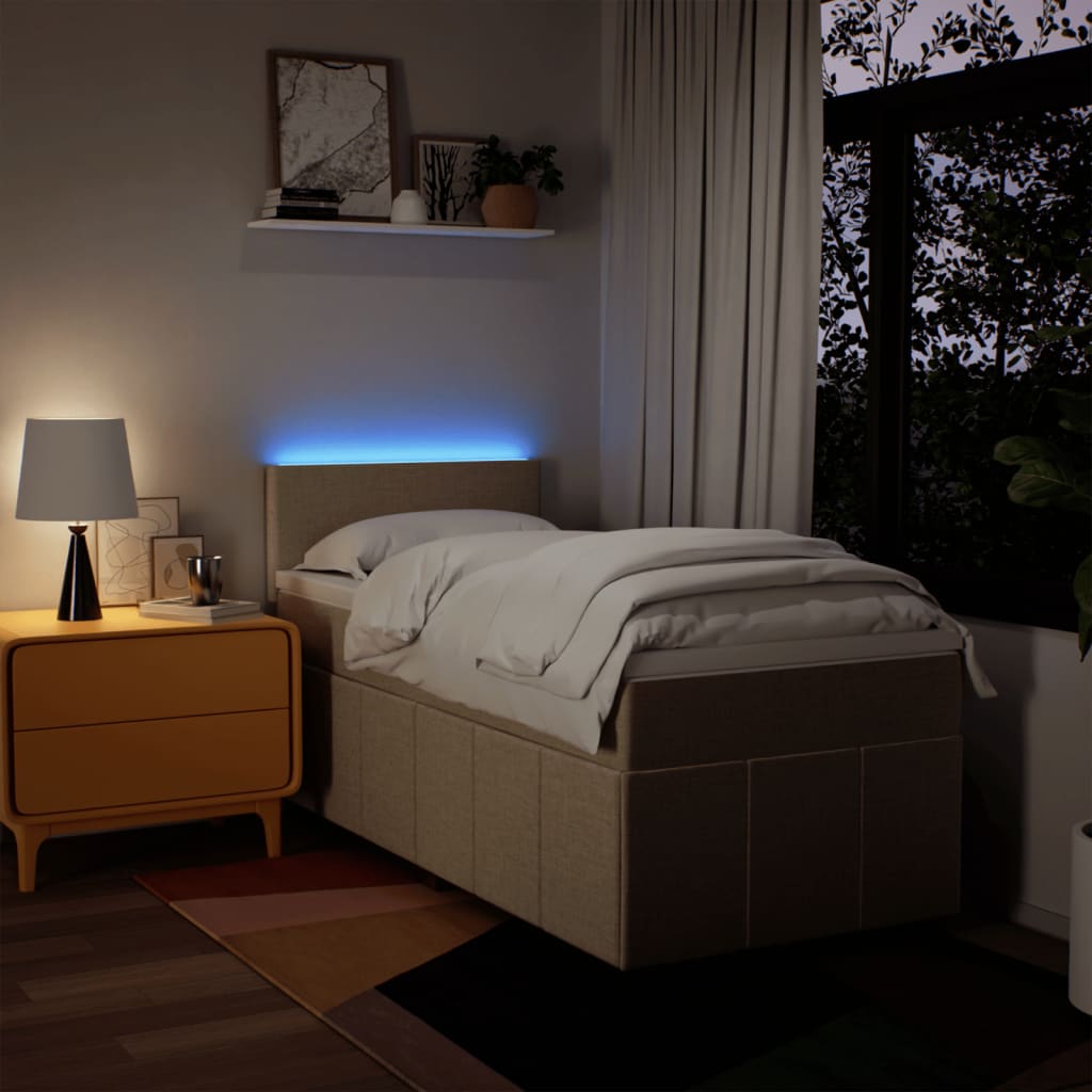 Giroletto a Molle con Materasso Crema 80x200 cm inTessuto 3289193