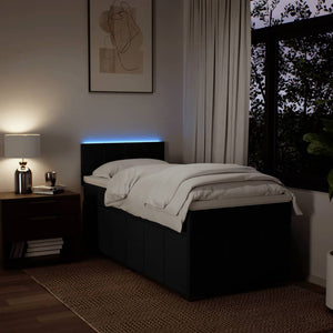 vidaXL Giroletto a Molle con Materasso Nero 80x200 cm inTessuto