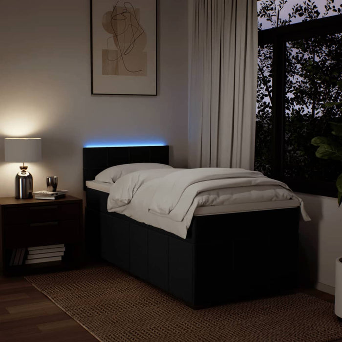 vidaXL Giroletto a Molle con Materasso Nero 80x200 cm inTessuto