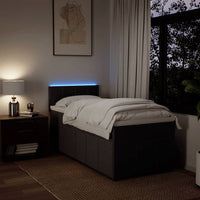 Giroletto a Molle con Materasso Marrone Scuro 80x200 cm Tessuto