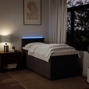 Giroletto a Molle con Materasso Marrone Scuro 80x200 cm Tessuto