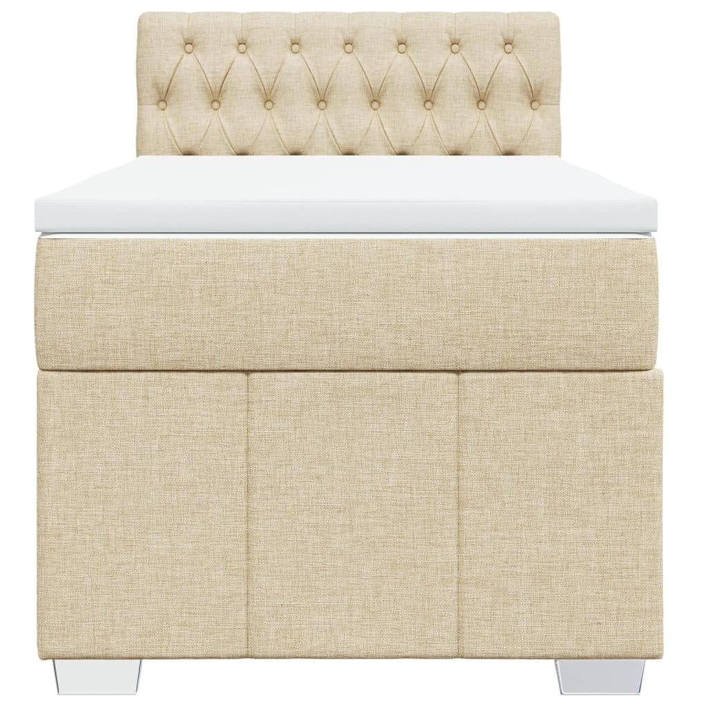 vidaXL Giroletto a Molle con Materasso Crema 80x200 cm inTessuto