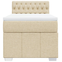 vidaXL Giroletto a Molle con Materasso Crema 80x200 cm inTessuto