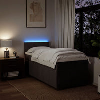 vidaXL Giroletto a Molle con Materasso Marrone Scuro 90x190cm Tessuto