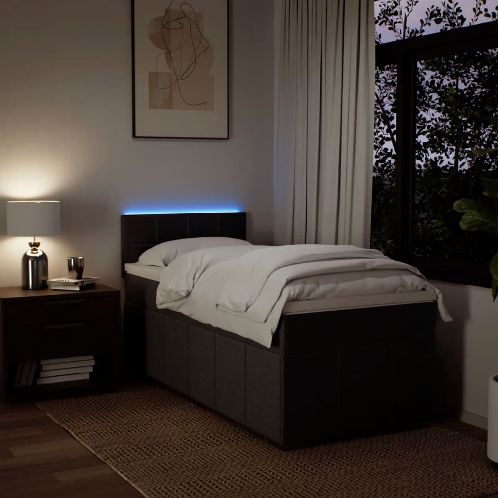 vidaXL Giroletto a Molle con Materasso Marrone Scuro 90x190cm Tessuto