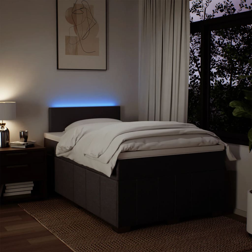 Giroletto a Molle con Materasso Marrone Scuro 120x200cm Tessuto 3289331