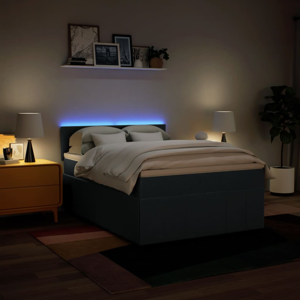 Giroletto a Molle con Materasso Blu 140x200 cm in Tessuto 3289397