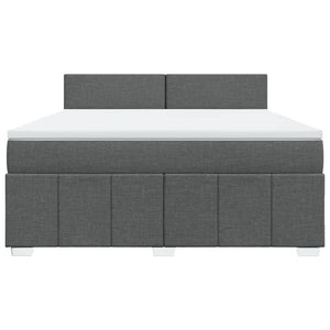 Giroletto a Molle con Materasso Grigio Scuro 180x200 cm Tessuto 3289441