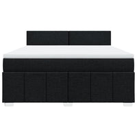 Giroletto a Molle con Materasso Nero 180x200 cm in Tessuto