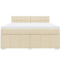 vidaXL Giroletto a Molle con Materasso Crema 180x200 cm in Tessuto