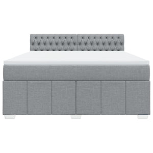 Giroletto a Molle con Materasso Grigio Chiaro180x200 cm Tessuto