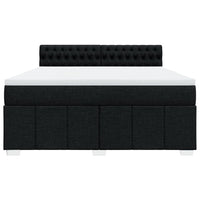 Giroletto a Molle con Materasso Nero 180x200 cm in Tessuto