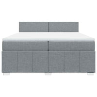 Giroletto a Molle con Materasso Grigio Chiaro 200x200cm Tessuto