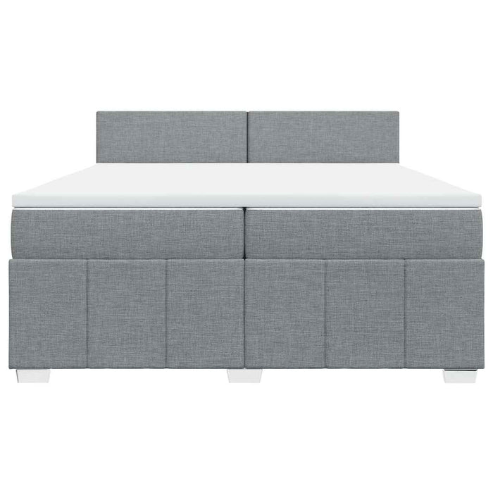 Giroletto a Molle con Materasso Grigio Chiaro 200x200cm Tessuto 3289468