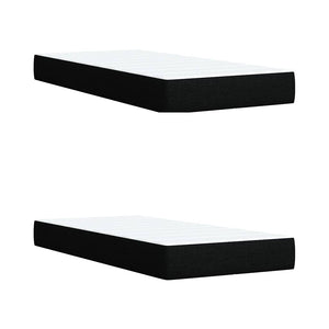 vidaXL Giroletto a Molle con Materasso Nero 200x200 cm in Tessuto