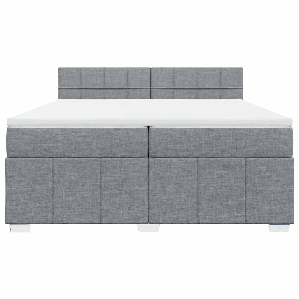 Giroletto a Molle con Materasso Grigio Chiaro 200x200cm Tessuto 3289475
