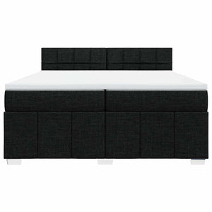 Giroletto a Molle con Materasso Nero 200x200 cm in Tessuto