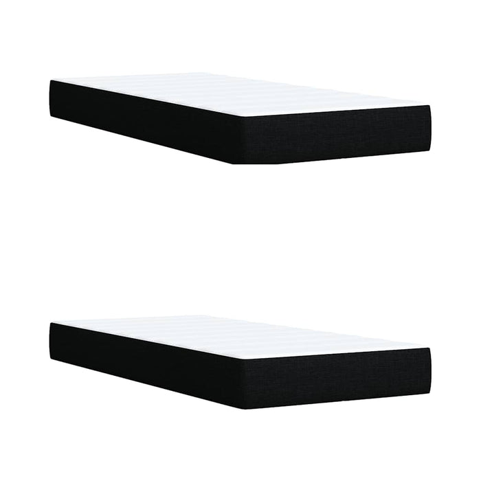 Giroletto a Molle con Materasso Nero 200x200 cm in Tessuto