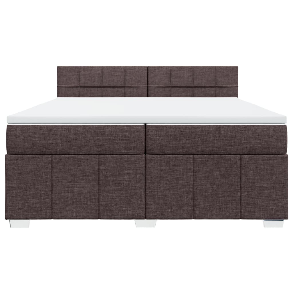 vidaXL Giroletto a Molle con Materasso Marrone Scuro 200x200cm Tessuto