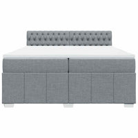 Giroletto a Molle con Materasso Grigio Chiaro 200x200cm Tessuto 3289482