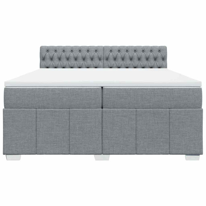 Giroletto a Molle con Materasso Grigio Chiaro 200x200cm Tessuto 3289482