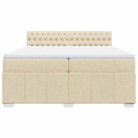 vidaXL Giroletto a Molle con Materasso Crema 200x200 cm in Tessuto