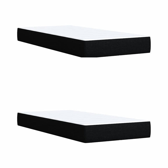 vidaXL Giroletto a Molle con Materasso Nero 200x200 cm in Tessuto