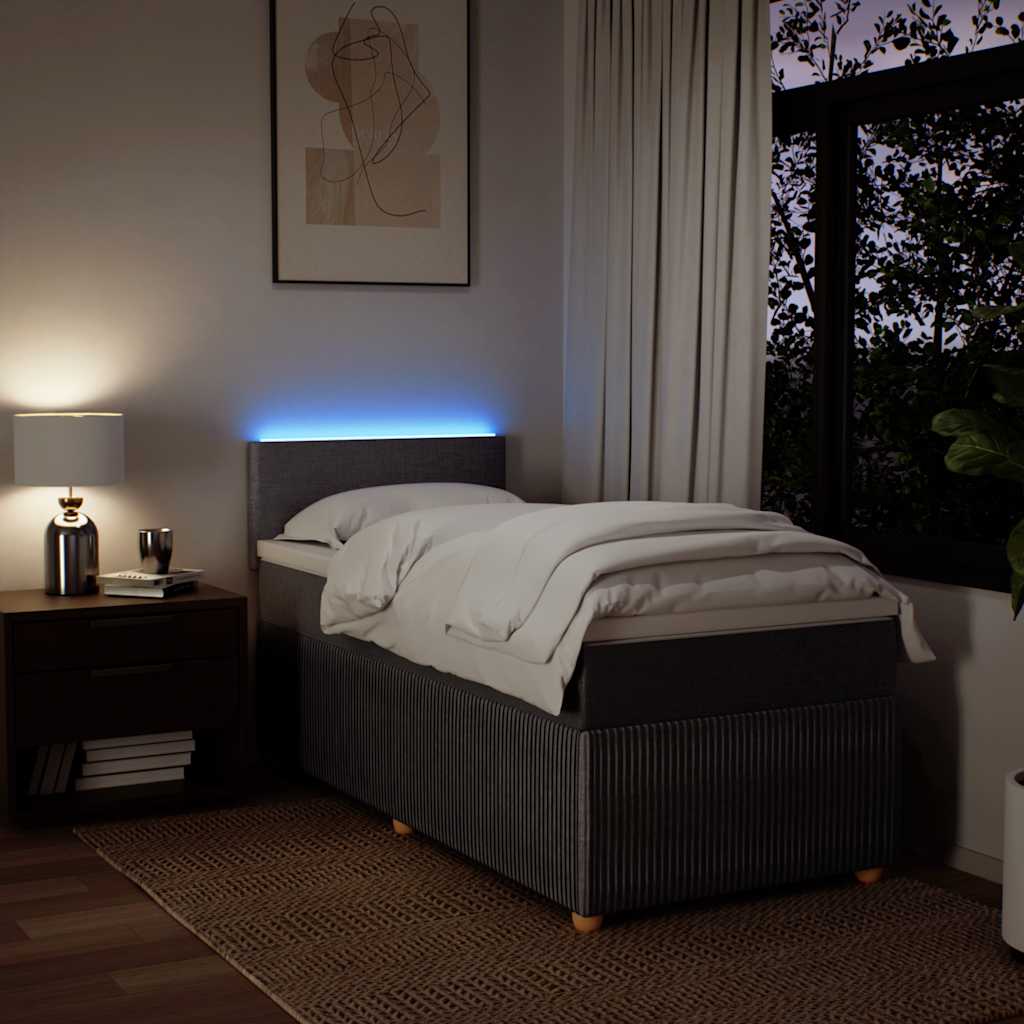 vidaXL Giroletto a Molle con Materasso Tortora 80x200 cm inTessuto