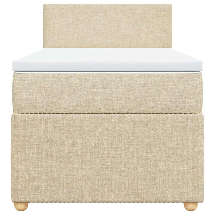 vidaXL Giroletto a Molle con Materasso Crema 80x200 cm inTessuto