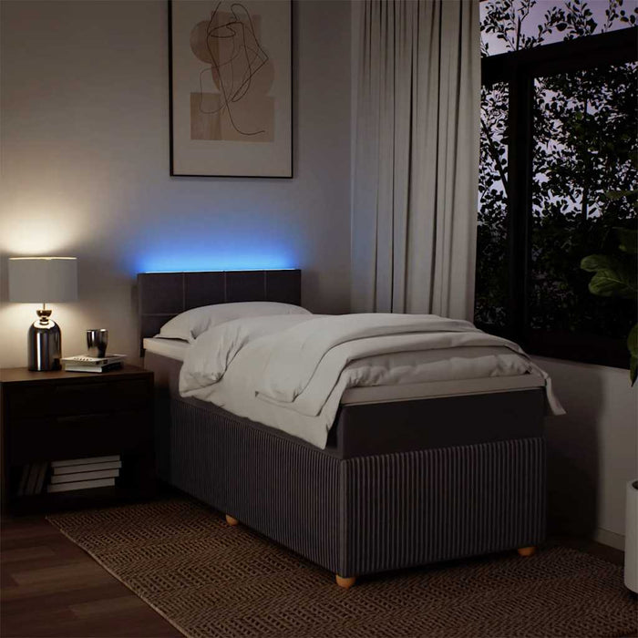 Giroletto a Molle con Materasso Marrone Scuro 80x200 cm Tessuto