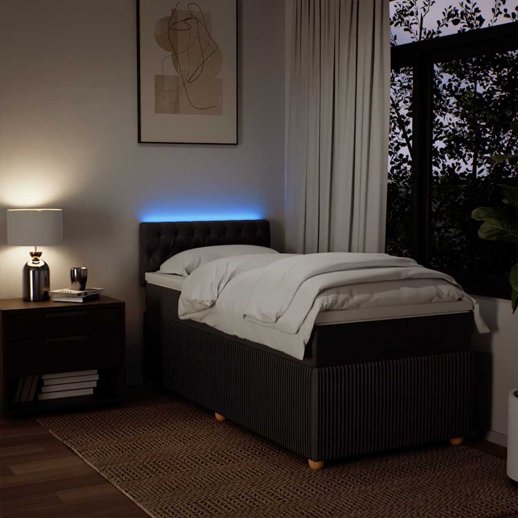 Giroletto a Molle con Materasso Marrone Scuro 80x200 cm Tessuto