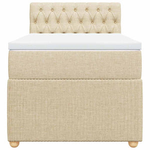 vidaXL Giroletto a Molle con Materasso Crema 80x200 cm inTessuto