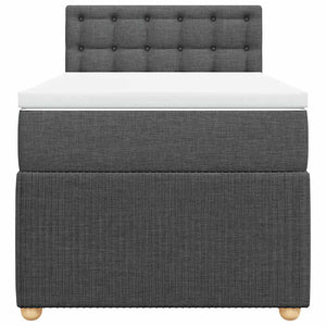 Giroletto a Molle con Materasso Grigio Scuro 80x200 cm Tessuto