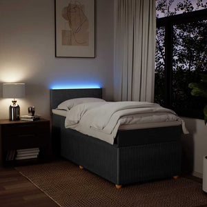 vidaXL Giroletto a Molle con Materasso Grigio Scuro 90x190 cm Tessuto