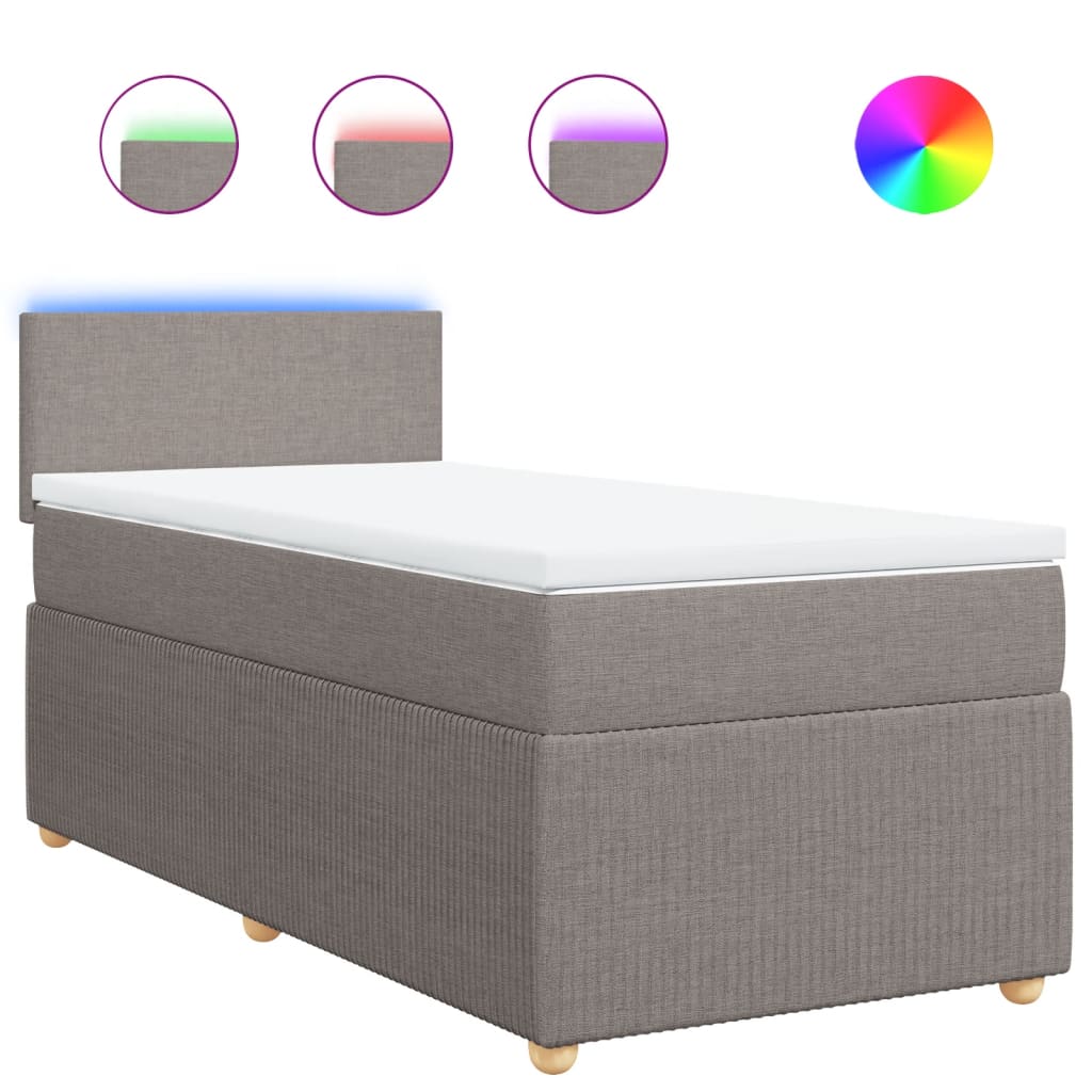 Giroletto a Molle con Materasso Tortora 90x190 cm in Tessuto 3289608